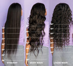 Length guide chart showing 10 to 28 inch measurements for Mayvenn hair bundles