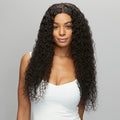 Close-up of rippled water wave strands at a 5x5 HD lace parting