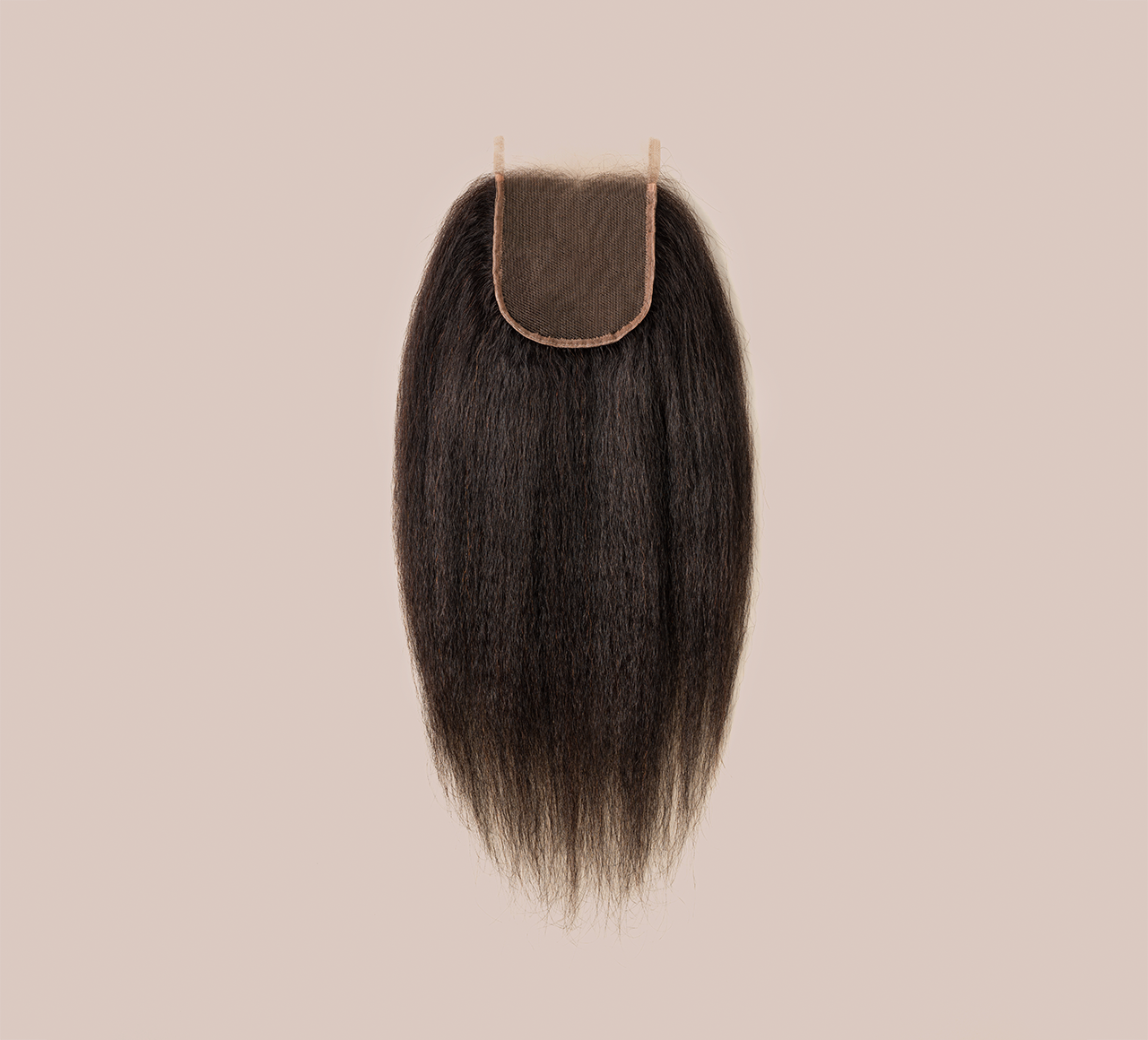 Color swatch of natural black virgin Brazilian kinky straight closure hair