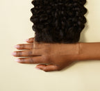 Natural black Brazilian water wave 5x5 HD lace closure laid flat