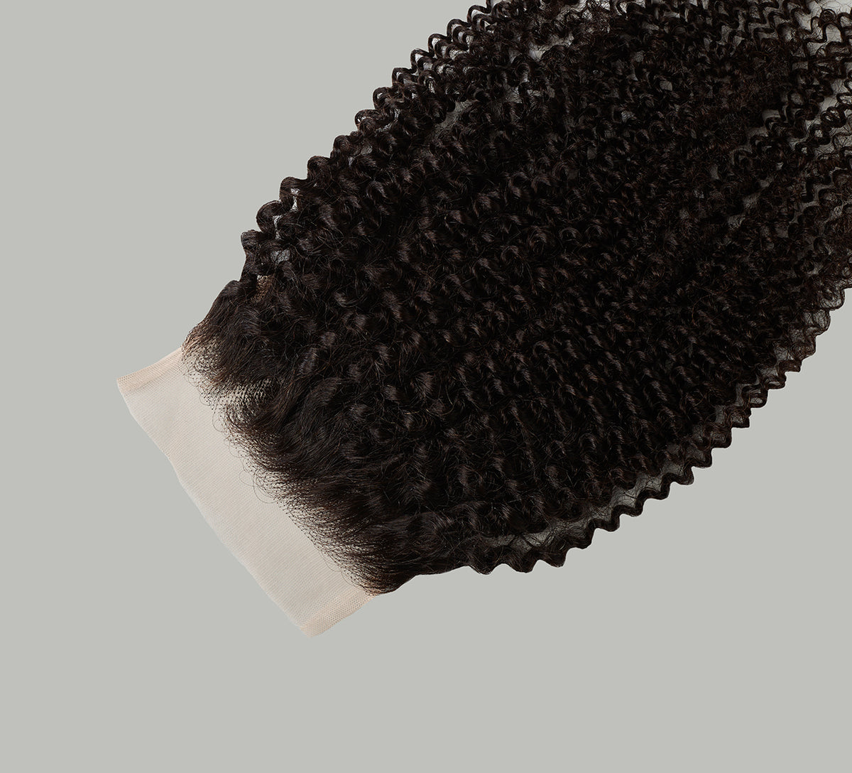 Natural black Brazilian curly 5x5 transparent lace closure laid flat