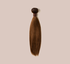 Color swatch of 4 caramel brown virgin straight human hair