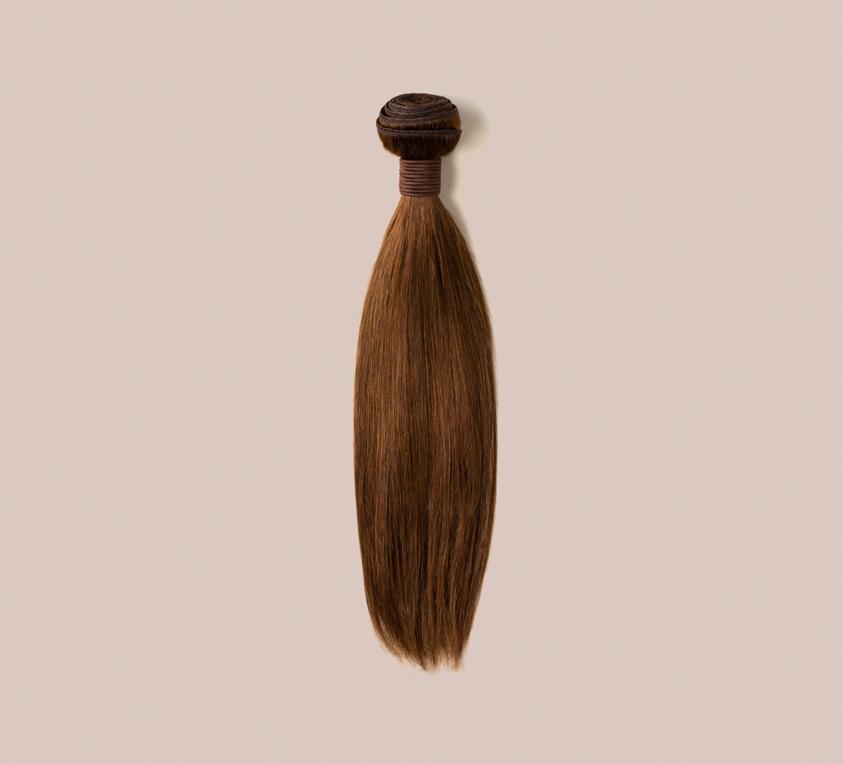 Color swatch of 4 caramel brown virgin straight human hair