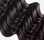 Detail of the sealed weft end on a hair sample ring swatch