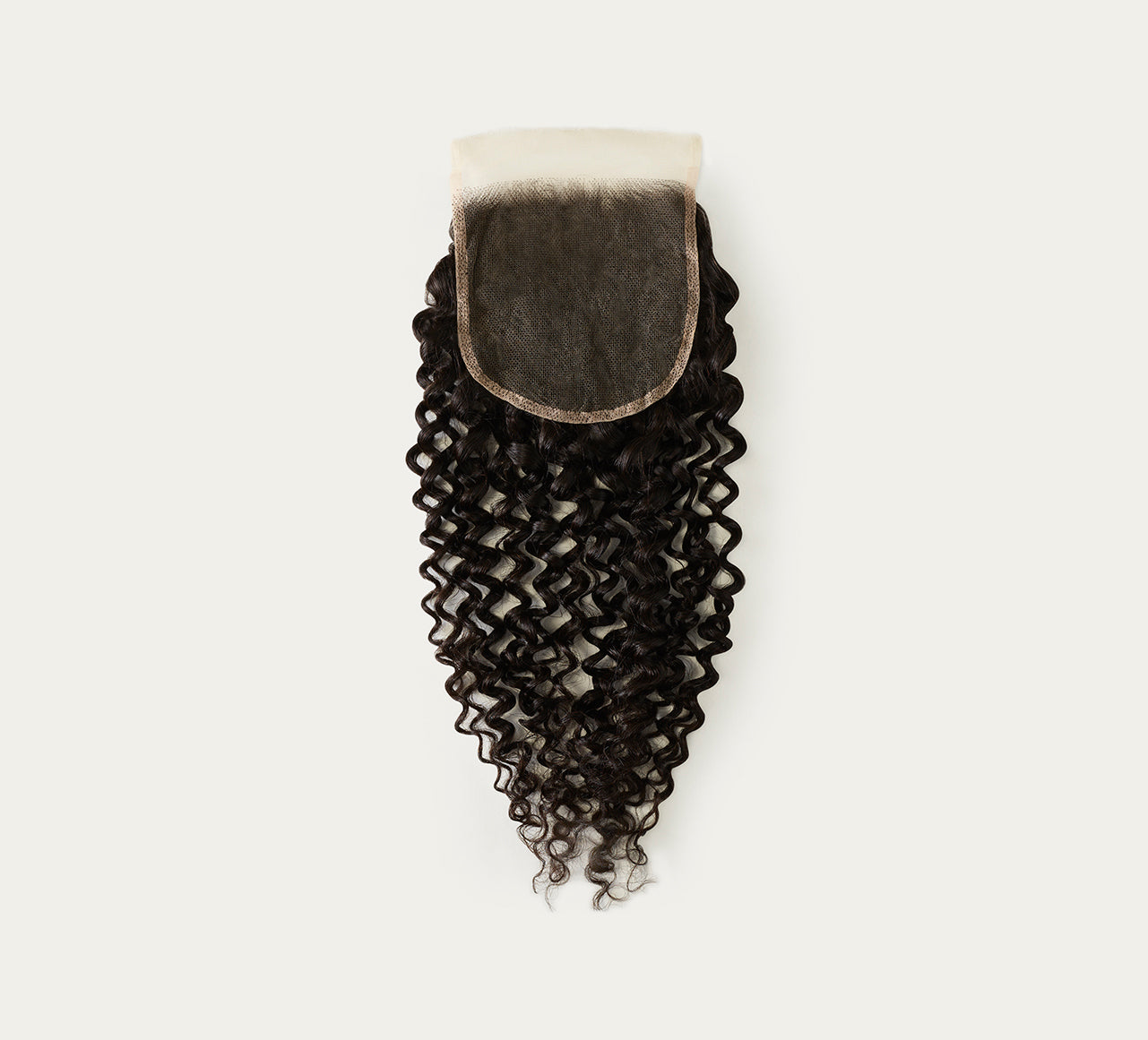Color swatch of natural black virgin Brazilian water wave 5x5 HD closure hair