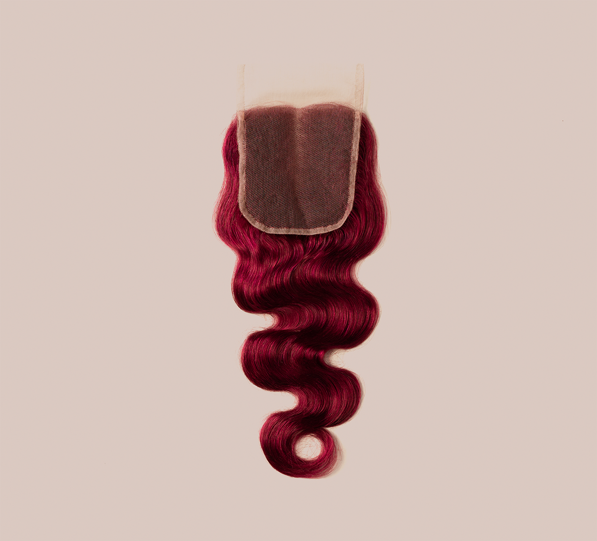 Color swatch of 99J vibrant burgundy virgin body wave closure hair