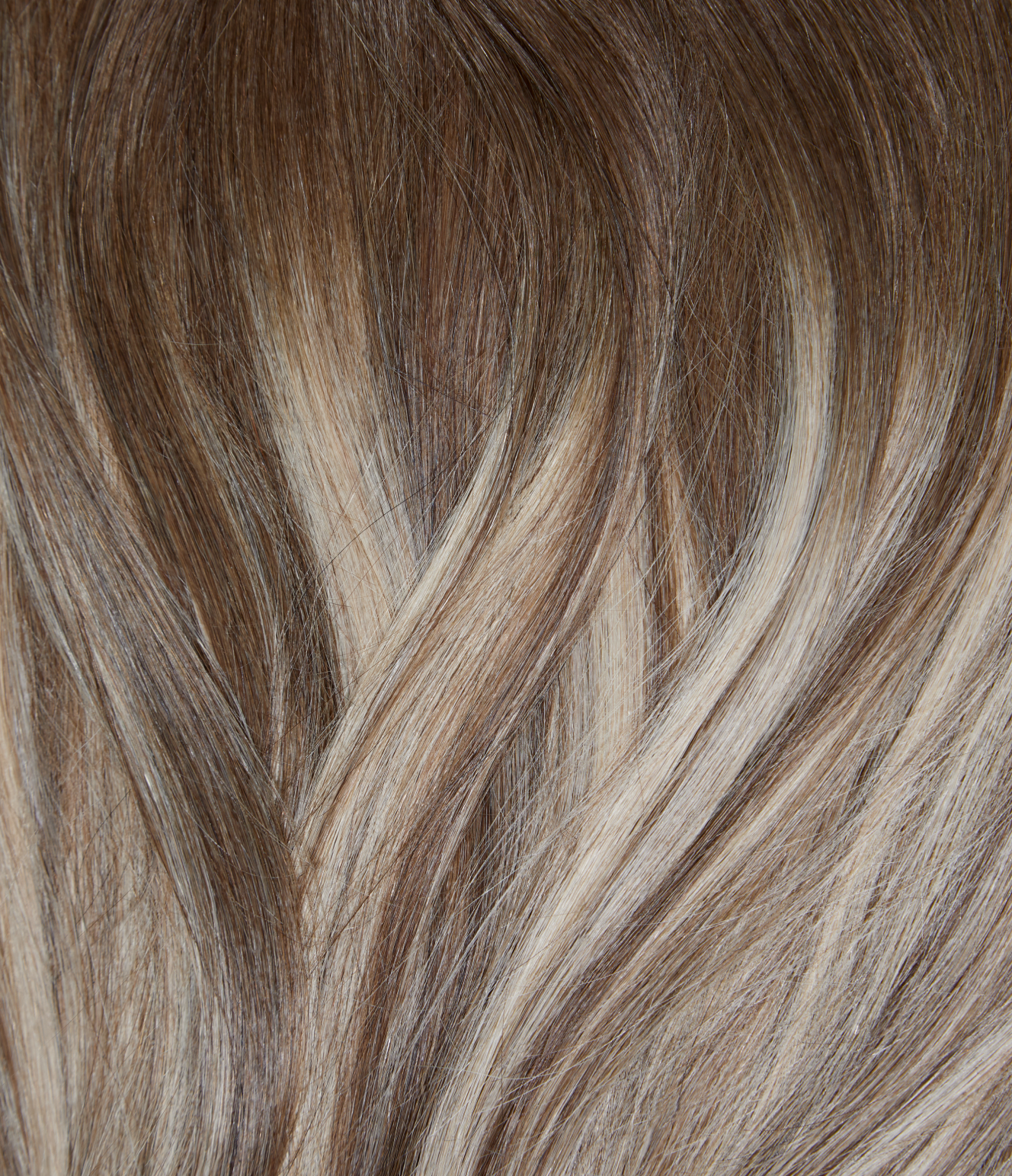 6 Medium Brown with 8 Blonde Highlights Seamless Clip-In Hair Extensions