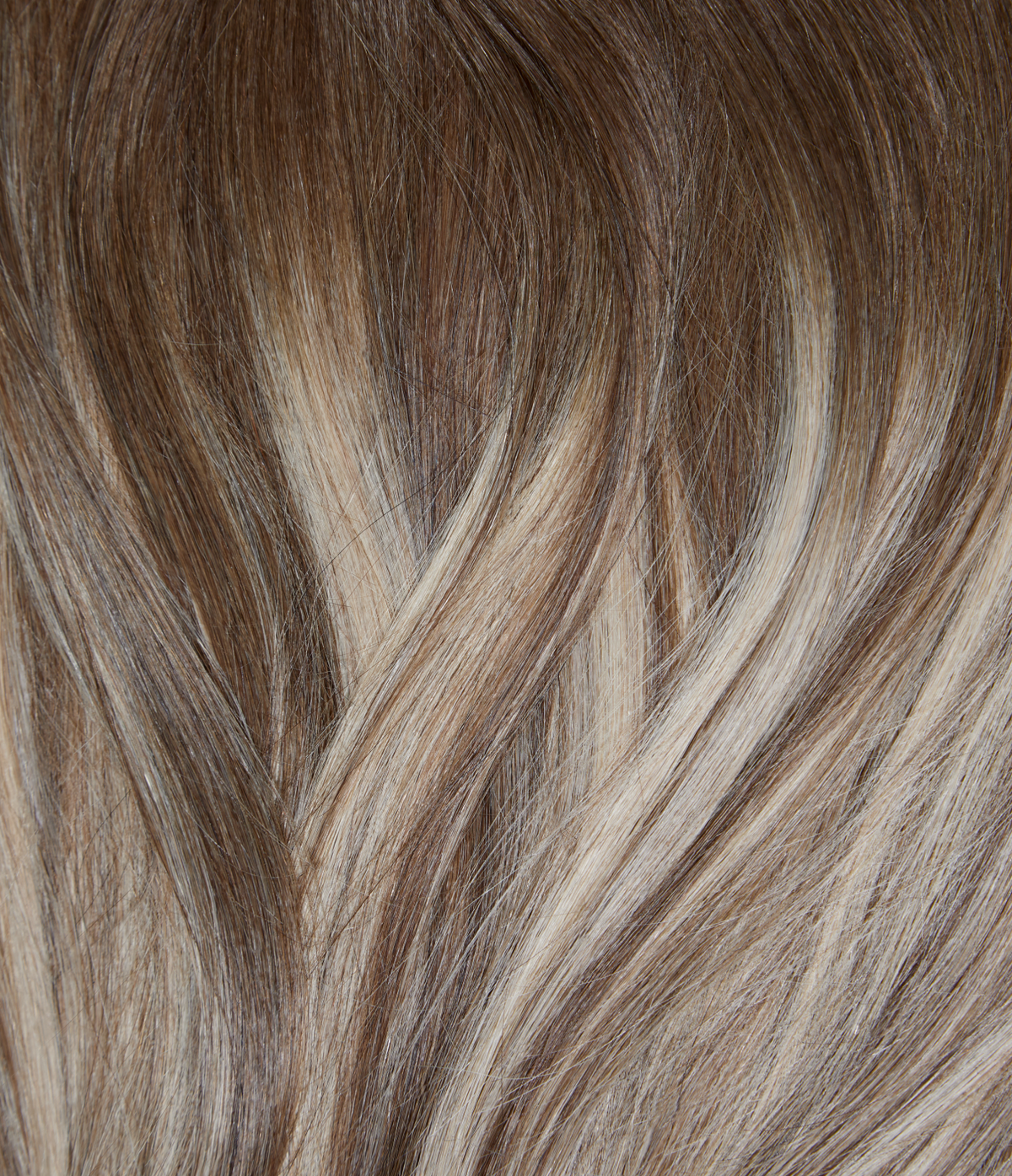 6 Medium Brown with 8 Blonde Highlights Seamless Clip-In Hair Extensions