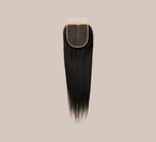 Color swatch of jet black 1 virgin straight closure hair