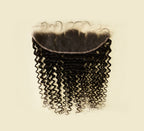 Color swatch of natural black virgin Brazilian deep wave frontal hair