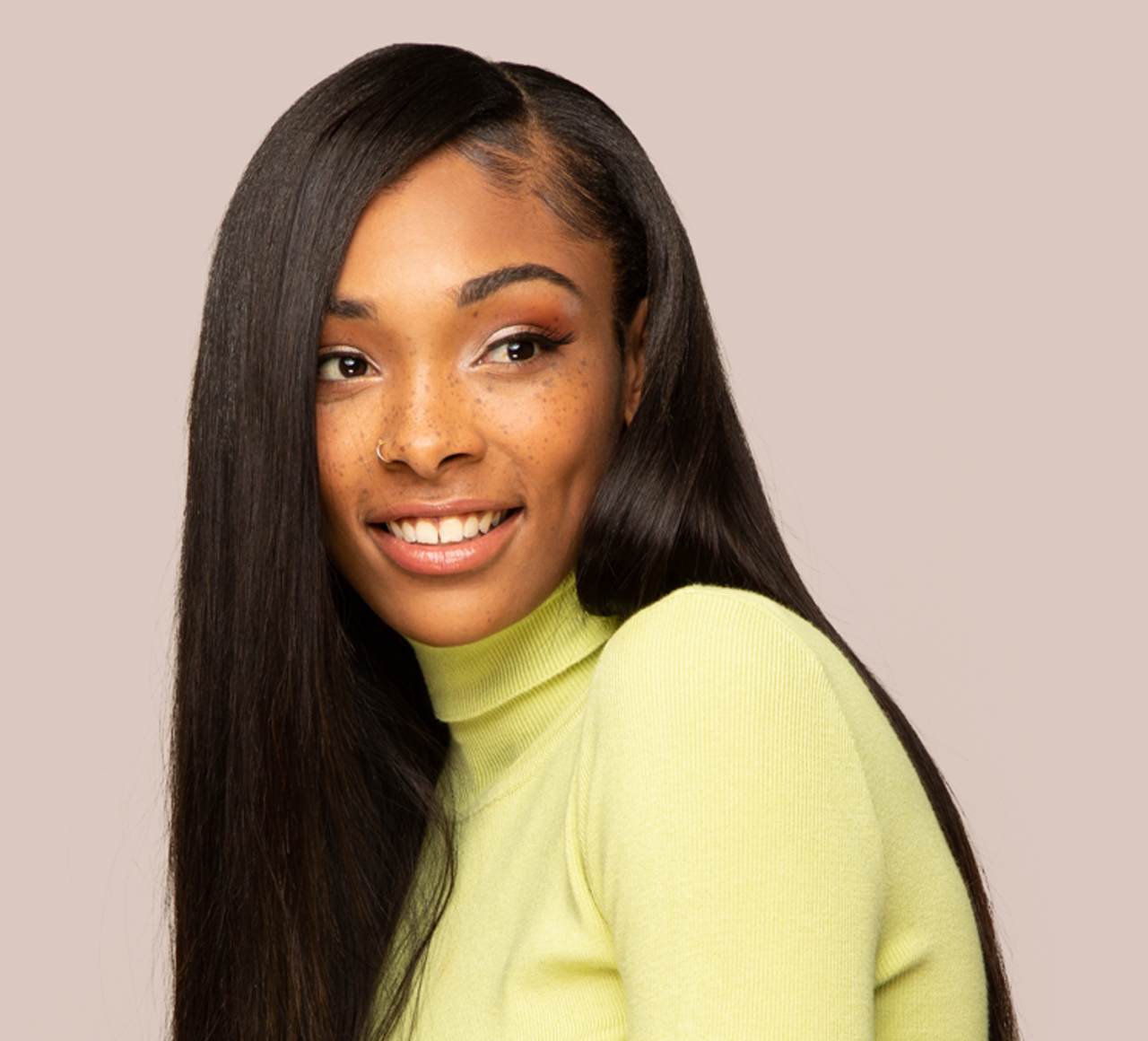 Natural black Indian straight 4x4 transparent lace closure laid flat on white