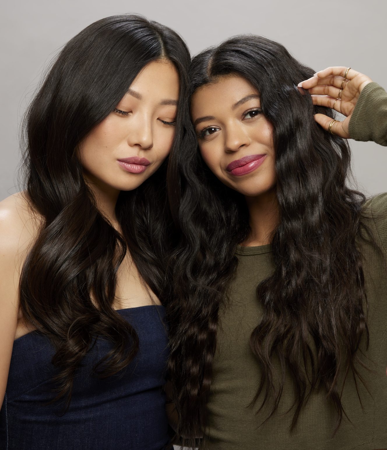 2A Soft Ash Black Seamless Clip-In Hair Extensions