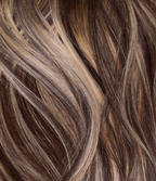 4 Dark Brown with 8 Blonde Highlights Seamless Clip-In Hair Extensions