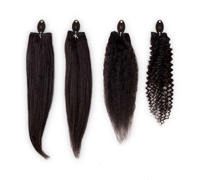 Close-up of a single hair swatch on the stylist sample ring