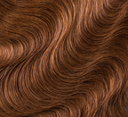 Back view of a caramel brown body wave install with a 5x5 closure