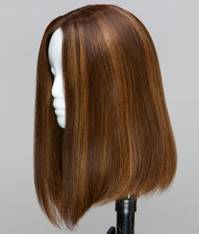 Long Straight Center Part Wig in Bold Turquoise main image 1