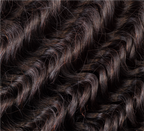 Model wearing a natural black deep wave 13x4 HD lace frontal