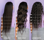 Length guide chart showing 10 to 28 inch measurements for Mayvenn hair bundles