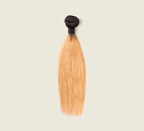 Color swatch of 1B/27 honey blonde Indian straight hair with dark roots