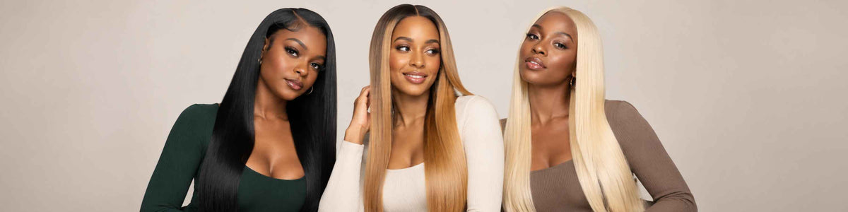 models wearing straight hair bundles