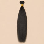 Single bundle of natural black yaki straight bulk human braiding hair