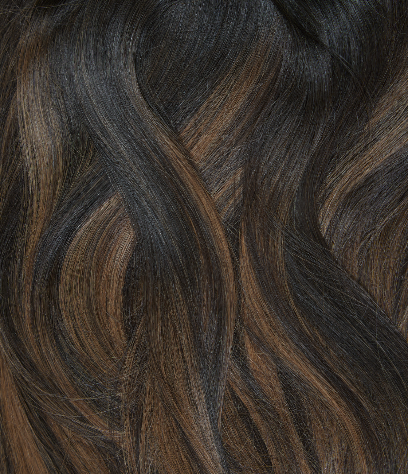 4 Dark Brown with 6 Medium Brown Balayage Seamless Clip-In Hair Extensions