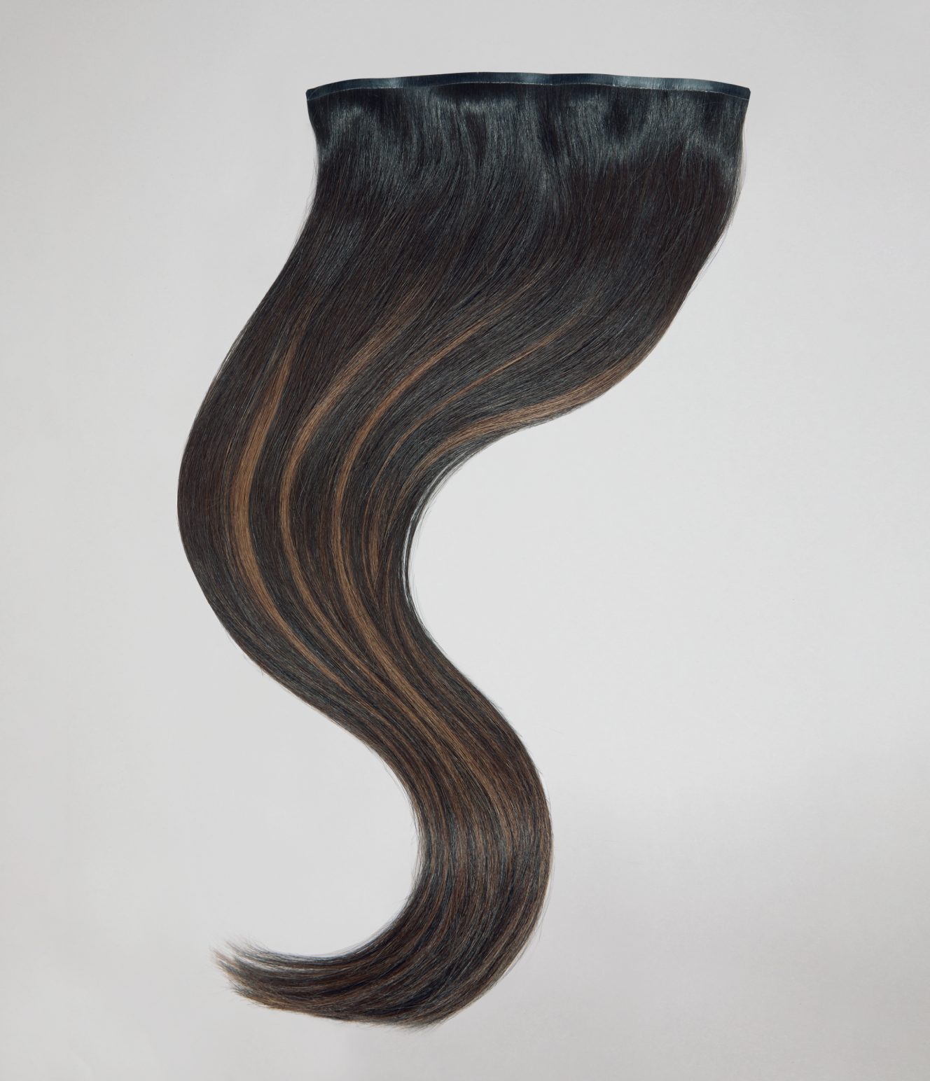 4 Dark Brown with 6 Medium Brown Balayage Seamless Clip-In Hair Extensions